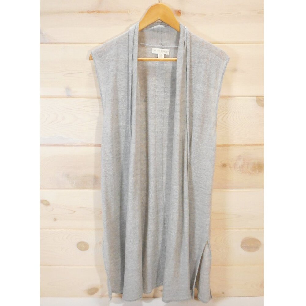 Cynthia Rowley Women's size M 100% Linen Sleeveless Long Cardigan Sweater